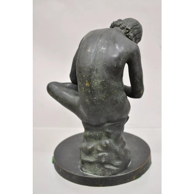 Late 19th Century Antique Figural French Bronze Spinario Boy With Thorn 10.5" Sculpture For Sale - Image 12 of 12
