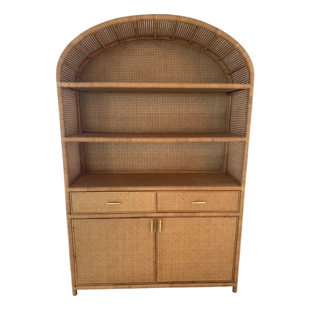 Nassau Hutch From Serena and Lily Woven With Caning For Sale
