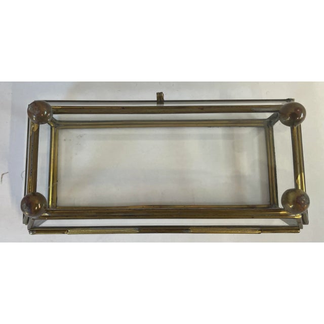 Metal Vintage Brass and Glass Petite Curio Box For Sale - Image 7 of 8