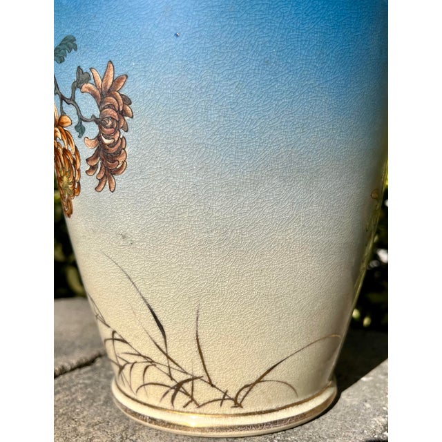 Ceramic Antique Japanese Satsuma Pottery Vase For Sale - Image 7 of 11