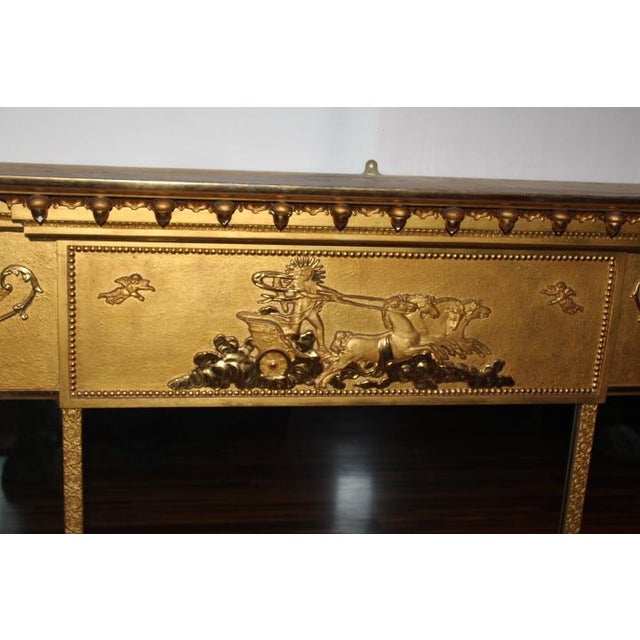 19th-Century Neoclassical Giltwood Triptych Overmantel Mirror For Sale - Image 9 of 12