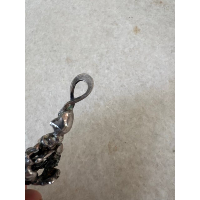 1970s Sterling Silver Brutalist Pendant For Sale - Image 5 of 5