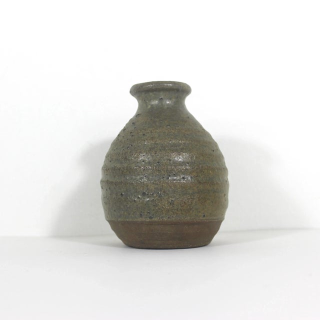 Mid-Century Modern Vintage Signed Small Studio Pottery Bud Vase For Sale - Image 3 of 9