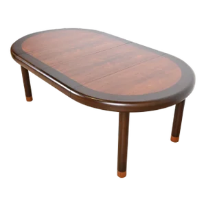 Dunbar Mid-Century Modern Banded Rosewood Extension Dining Table, Newly Refinished