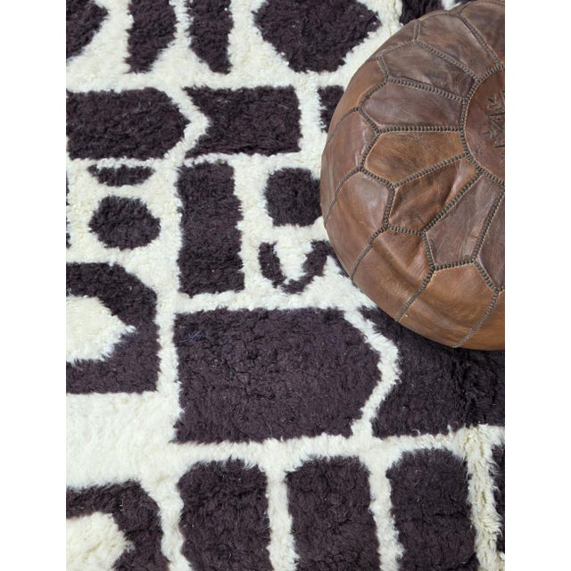 Black Moroccan Area Rug - 9.2 X 6.4 Ft For Sale - Image 8 of 8