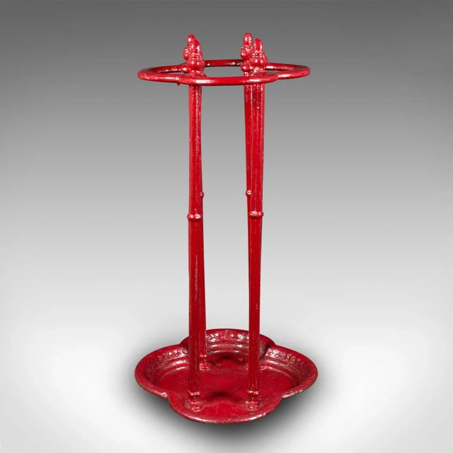 Victorian 1850s Victorian Antique Decorative Stick Stand, English Cast Iron Umbrella Rack For Sale - Image 3 of 8