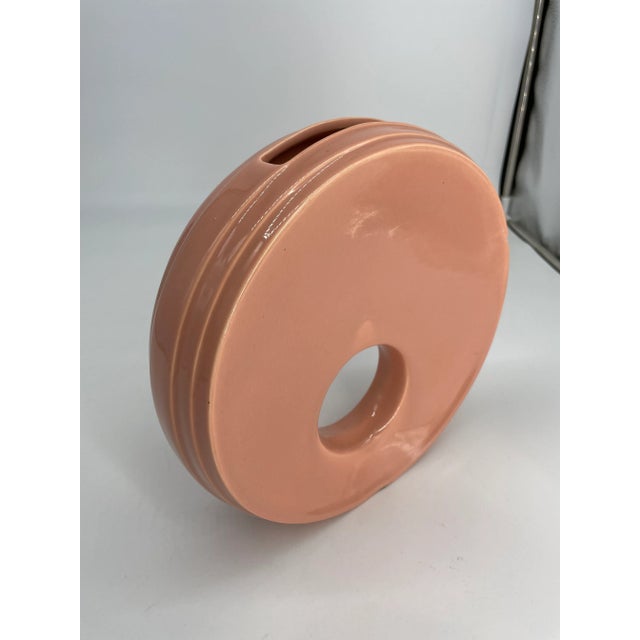 Mid-Century Ceramic Haeger Circular Pink Vase For Sale - Image 11 of 11