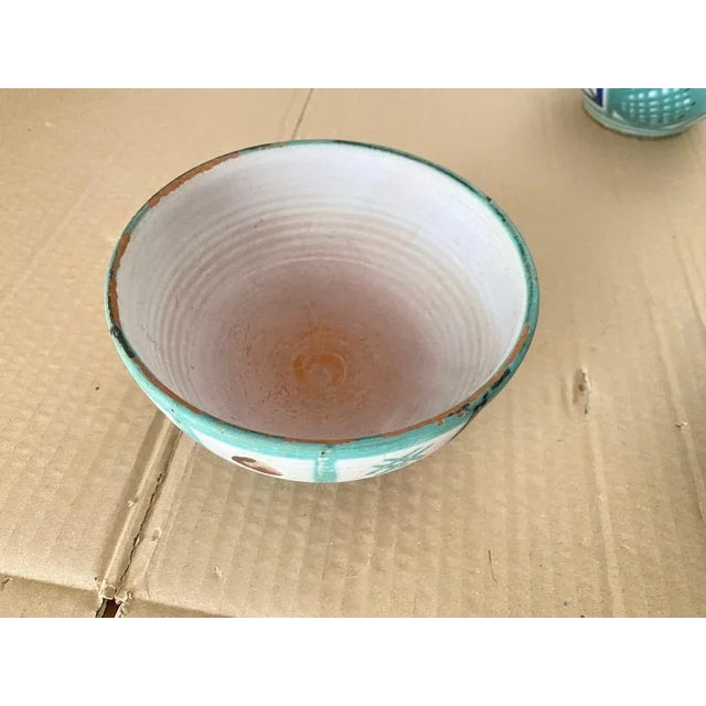 Ceramic Bowls in Green, Blue and Brown Color by Robert Picault, France, 1950s, Set of 3 For Sale - Image 4 of 13
