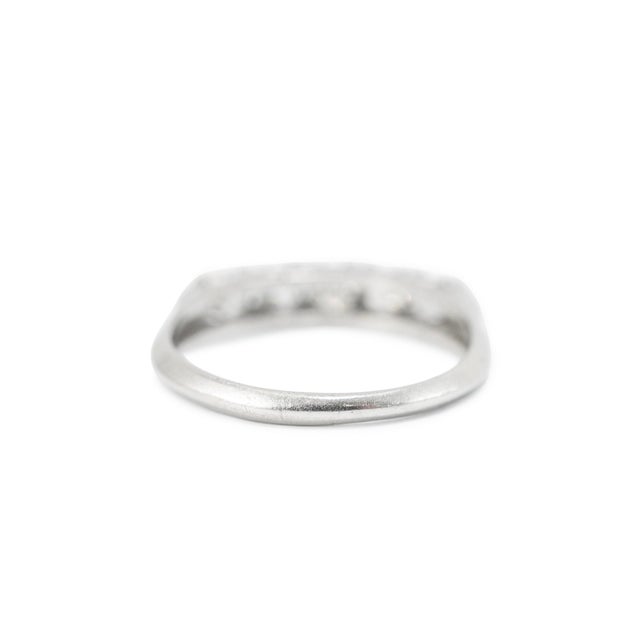 Ladies Antique Art Deco Platinum 0.66ct Old European Cut Diamond Band Ring, Size 5.25 For Sale In Houston - Image 6 of 8