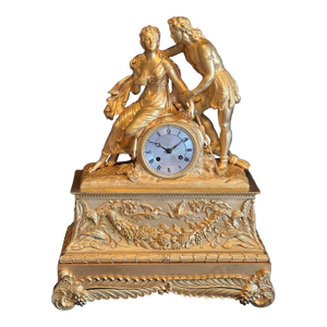 1830 French Louis Philippe Gold Ormolu Bronze Clock