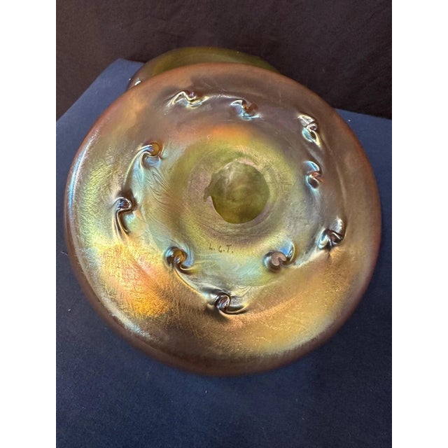 Art Nouveau Tiffany Studios Favrile Glass Bowl & Underplate For Sale - Image 3 of 5