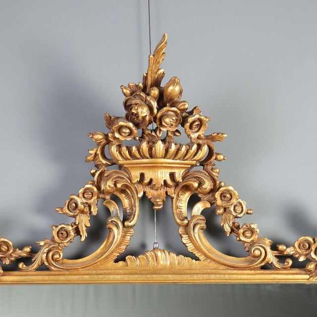 Early 20th Century Carved and Gilded Wood Mirror For Sale - Image 4 of 14