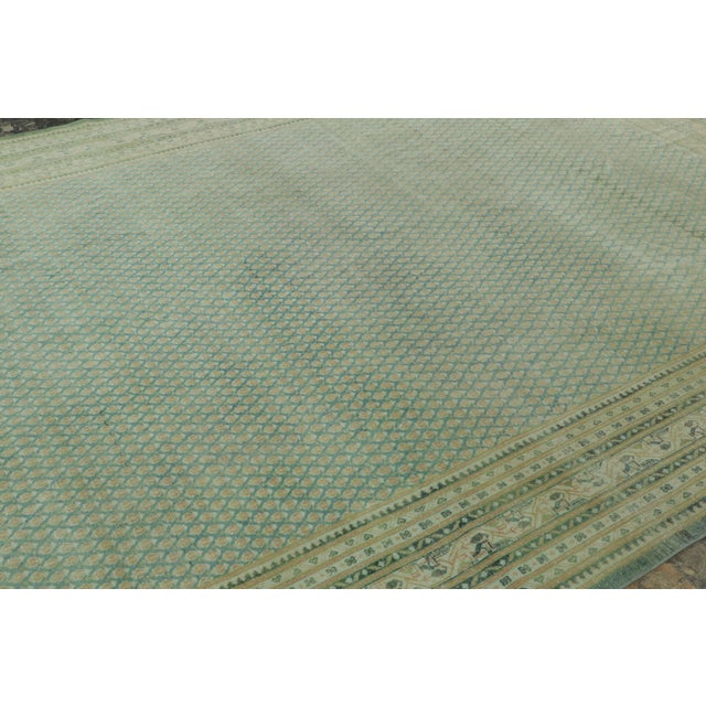 Traditional Antique Persian Saraband Rug With All-Over Patterns in Beige & Teal - Rug & Kilim For Sale - Image 3 of 9