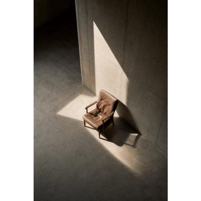 Wood Mid-Century Danish Modern Beech and Brown Leather Armchair from Farstrup Møbler, 1970s For Sale - Image 7 of 18