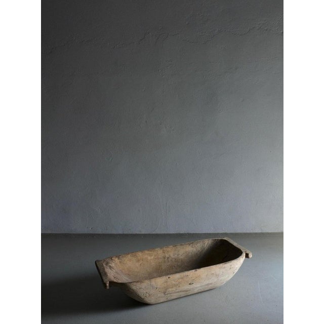 Large Wabi Sabi Carved Wood Bowl For Sale - Image 3 of 8