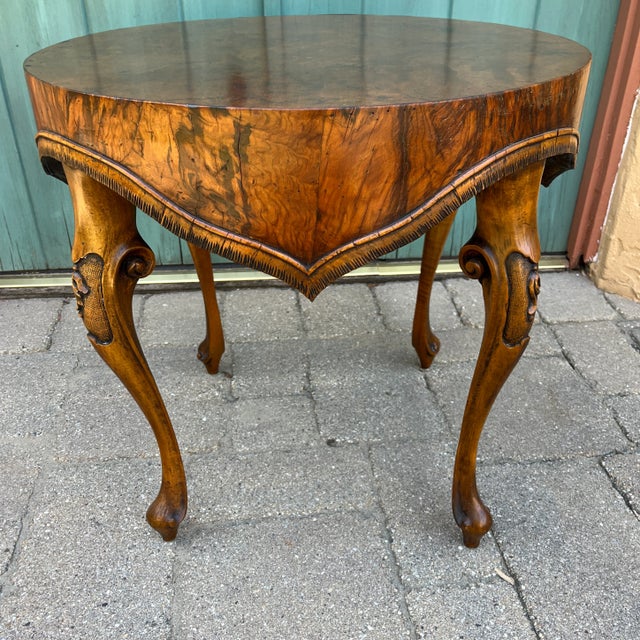 Trouvailles Furniture Inc. Trouvailles Inc., Watertown, Mass. Tablecloth/Apron Edge Accent Table For Sale - Image 4 of 11