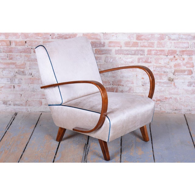 Art Deco Armchair Model C attributed to J. Halabala for Up Závody, Czech, 1940s For Sale - Image 16 of 18