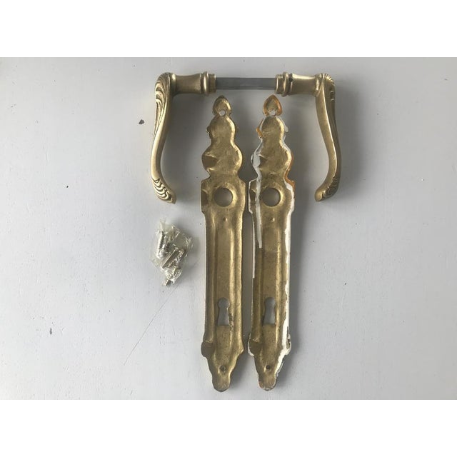 Metal Art Nouveau Brass Handles and Signboards, 1950s, Set of 4 For Sale - Image 7 of 18