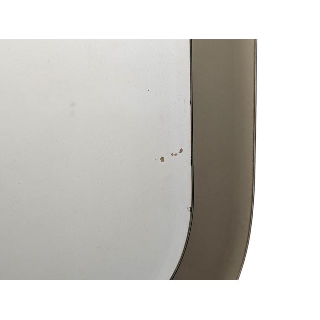 Glass Vintage Wall Mirror in Clear and Smoked Glass, 1970s For Sale - Image 7 of 9