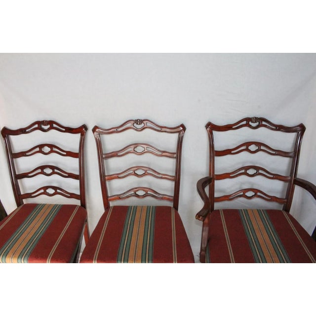 Set of 6 Mid 20th Century Chippendale Mahogany Dining Chairs, Includes 2 Arm & 4 Side Chairs For Sale - Image 4 of 8