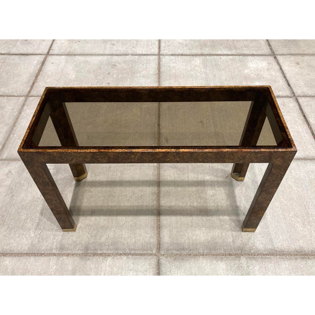 Mid-Century Modern Henredon Faux Tortoise Shell Parsons Console Table For Sale - Image 9 of 13