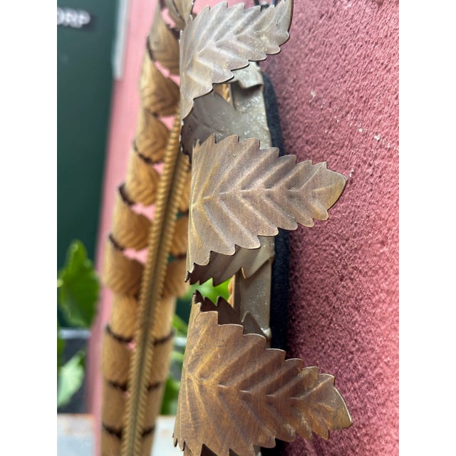 Metal Large Oval Spanish 1950's Gilt Metal Sunburst Mirror For Sale - Image 7 of 12