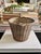 Hollywood Regency Vintage Solid Brass Woven Basket With Swing Handles For Sale - Image 3 of 12