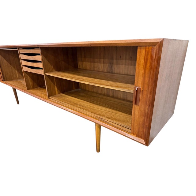 Brown Mid-Century Danish Modern Teak Tambour Sideboard For Sale - Image 8 of 11