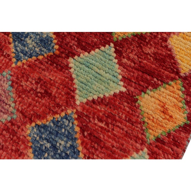 Modern Balochi Red/Blue Wool Rug - 3'3''x5'0'' For Sale In New York - Image 6 of 11