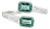 Octagon Emerald Toi Et Moi Bypass Ring With Baguette Diamonds in 14k Gold Size 5.5 For Sale