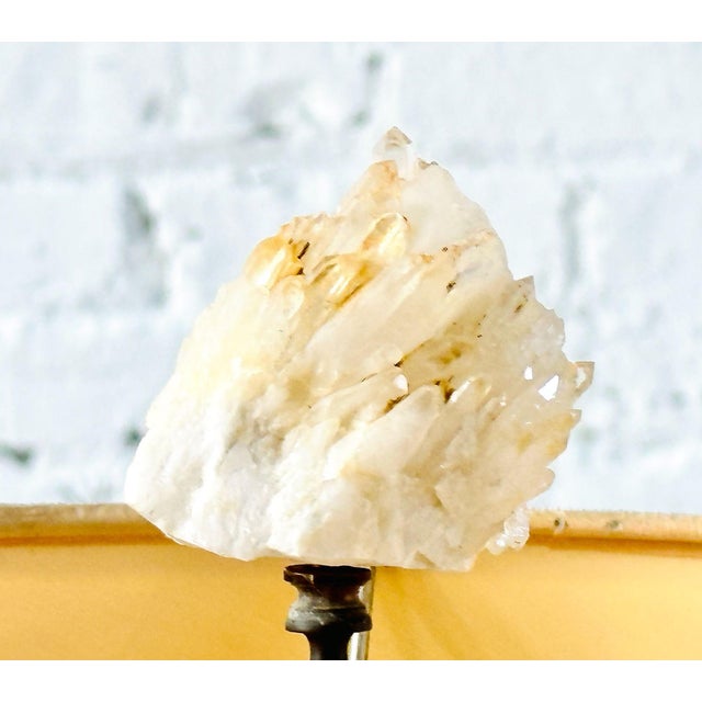 Cream Carole Stupell Quartz Crystal Table Lamp, 1950 For Sale - Image 8 of 9