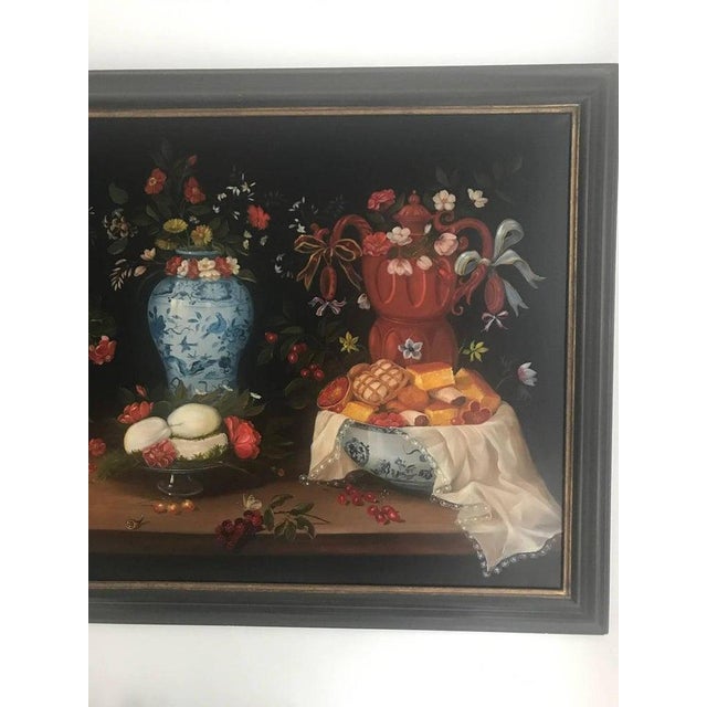 20th Century Still Life of Fruit, Flowers and Pottery For Sale - Image 4 of 8