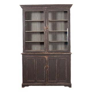 English Glazed Display Bookcase For Sale