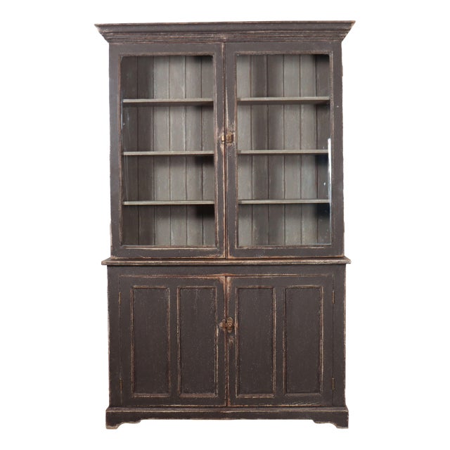 English Glazed Display Bookcase For Sale