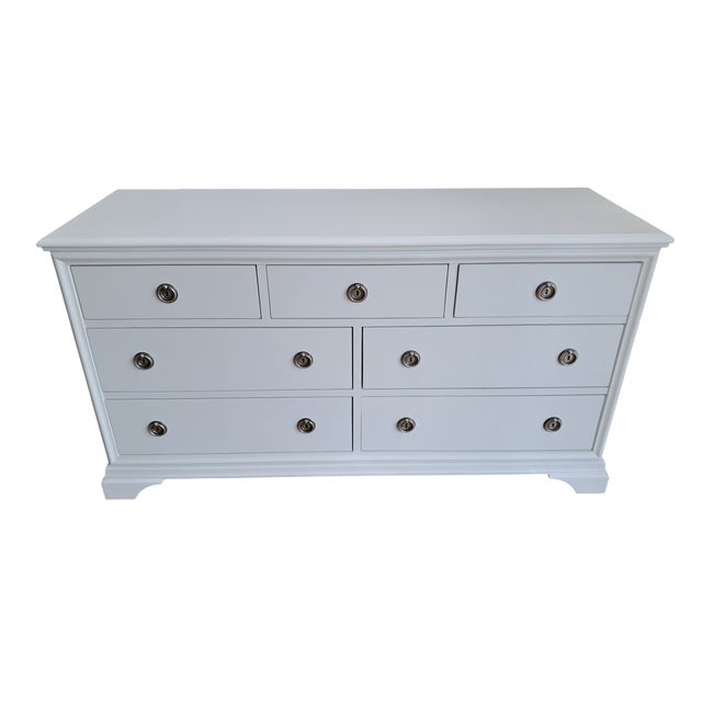 Silver Vintage Chest of Drawers in White Wood Solid Wood by John Lewis, 2000s For Sale - Image 8 of 18