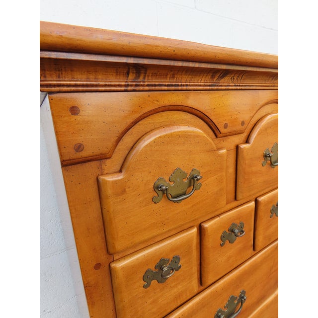 Brown Pier Cabinet Solid Maple Distressed Tall Narrow Lingerie Jewelry Chest 6243 For Sale - Image 8 of 16