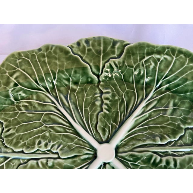Bordallo Pinheiro Vintage Bordallo Pinheiro Oval Green Cabbage Serving Platter For Sale - Image 4 of 7