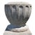 A substantial garden urn, crafted from cast hardstone presenting a natural speckled grey texture. The design features a...