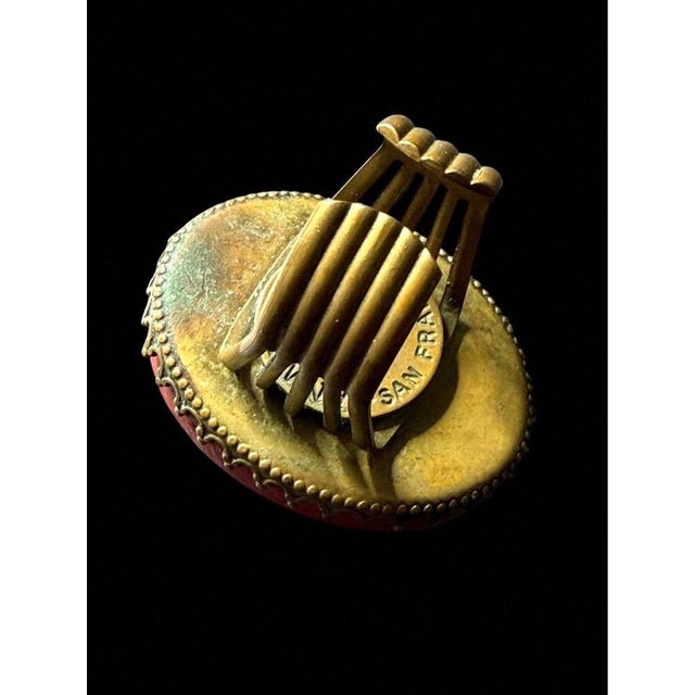 Metal Vintage 80s 90s Jan Michaels San Francisco Carved Red Resin Cameo Statement Ring, Size 8 For Sale - Image 7 of 7