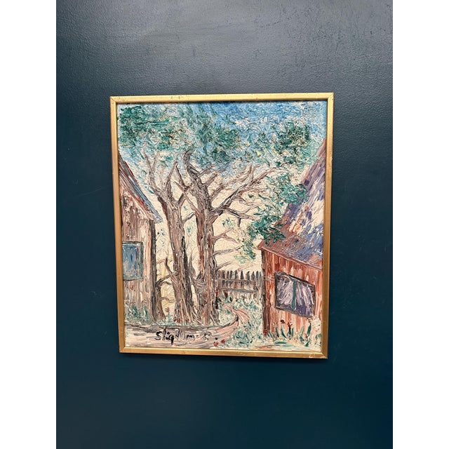 Stig Allan, House on Söderåsen, 1950s, Oil Painting on Canvas, Framed For Sale - Image 13 of 13