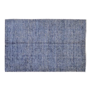 1950s Modern Indian Handloom Wool/Bamboo Rug, 3'x10' For Sale