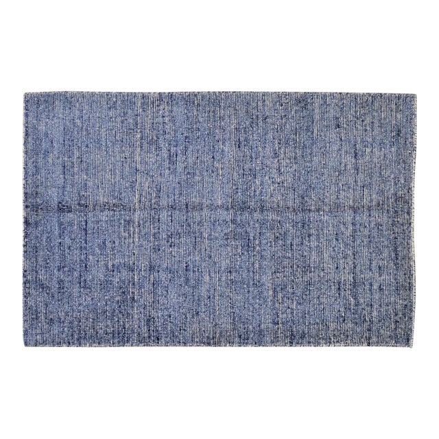 1950s Modern Indian Handloom Wool/Bamboo Rug, 3'x10' For Sale