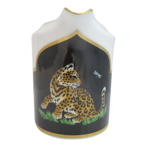 Lynn Chase Leopard Cat Design Jaguar Jungle Porcelain 24k Gold Creamer Pitcher