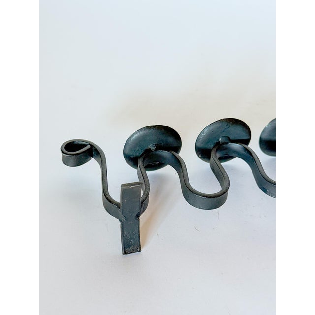1950s Swedish Iron Squiggle Ondulation Candle Holder For Sale In Dallas - Image 6 of 9