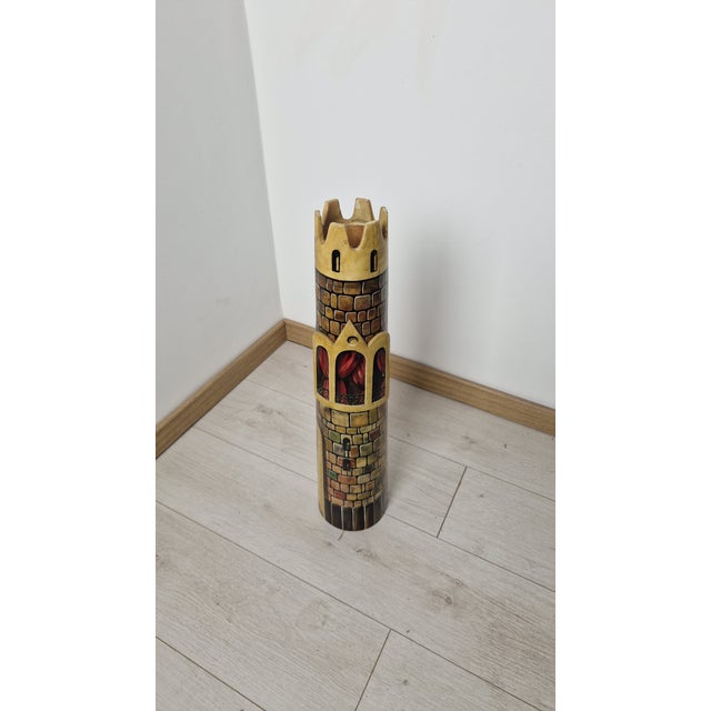 Vintage Tower-Shaped Floor Ashtray by Aldo Tura, 1950s, in Very Good conditions. Designed 1950 to 1959 This piece is...