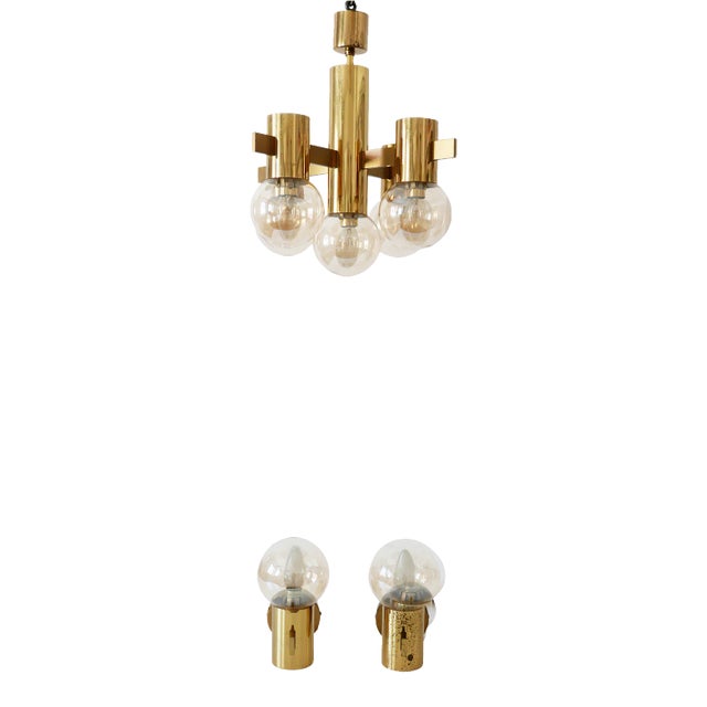 Pendant Light and Wall Lamps by Hans-Agne Jakobsson for Markaryd, 1960s, Set of 3 For Sale