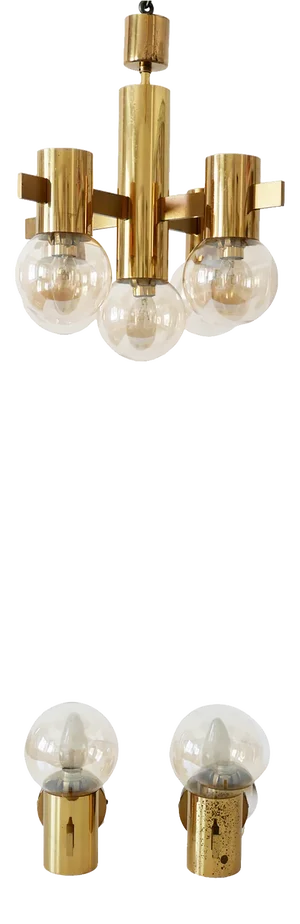 Pendant Light and Wall Lamps by Hans-Agne Jakobsson for Markaryd, 1960s, Set of 3