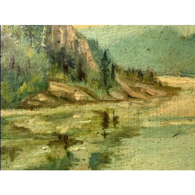Late-1800s Antique Oil Painting – Indigenous Canoe Scene, Original Frame For Sale - Image 4 of 5