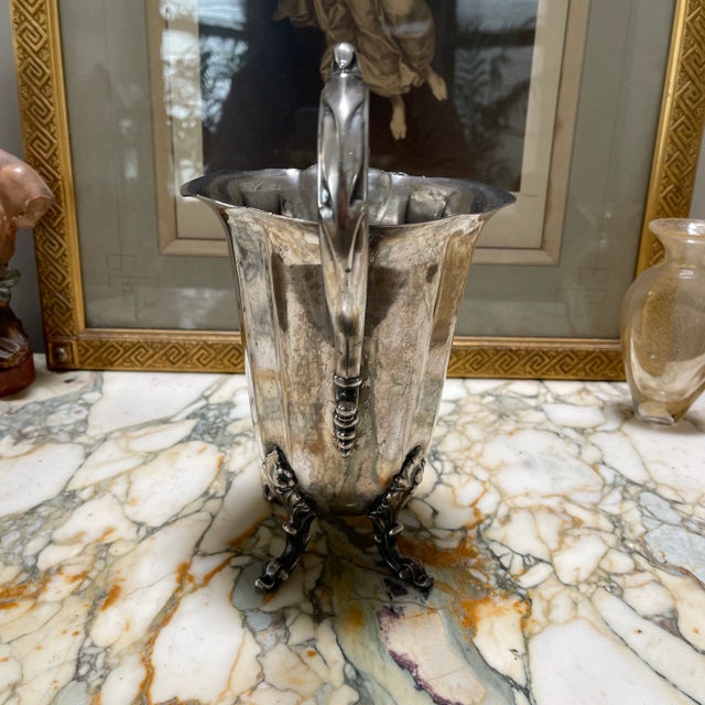 Metal 19th Century Silver Plated Brass Vase Pitcher For Sale - Image 7 of 10