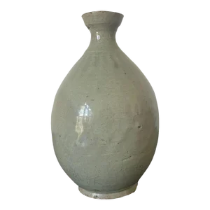 Antique Korean Joseon Dynasty Celadon Bottle Vase